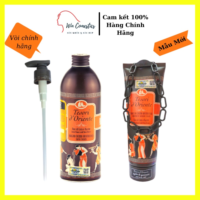 Sữa Tắm Nước Hoa Ý Tesori Mùi Hoa Sen Cấp Ẩm, Dành Cho Da Khô Và Lão Hóa 7ml - 250ml - 500ml Kèm Vòi