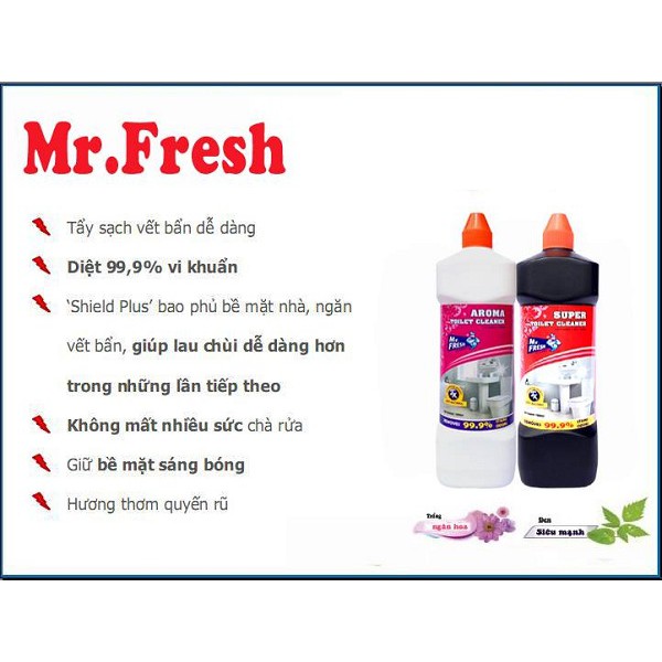 Tẩy bồn cầu toilet Mr.Fresh 1L hương ngàn hoa siêu sạch