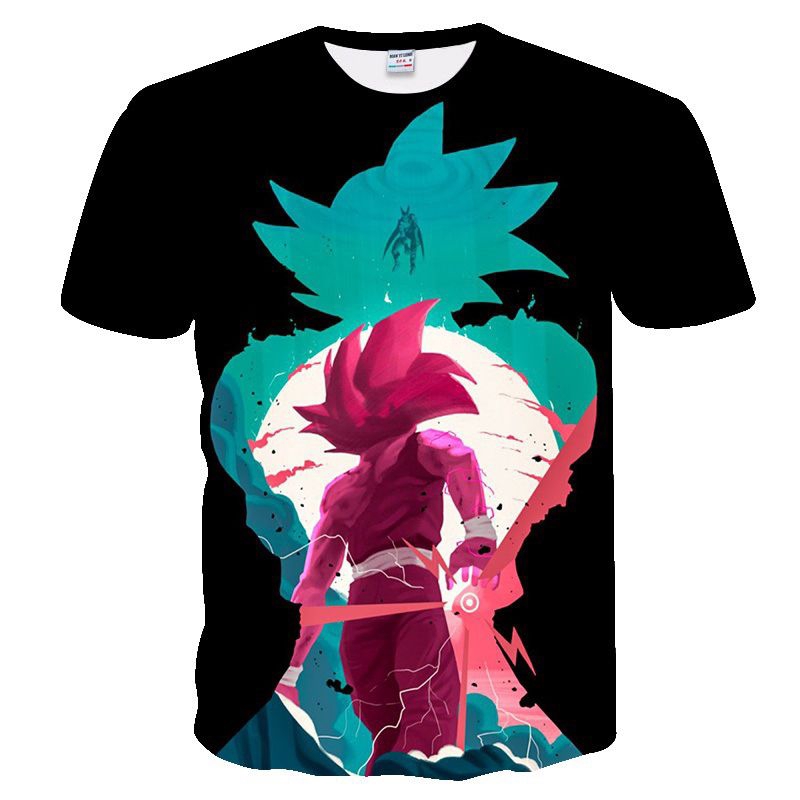 Áo Thun Tay Ngắn In Hình Dragon Ball Z Vegeta Goku Super Saiyan 3D
