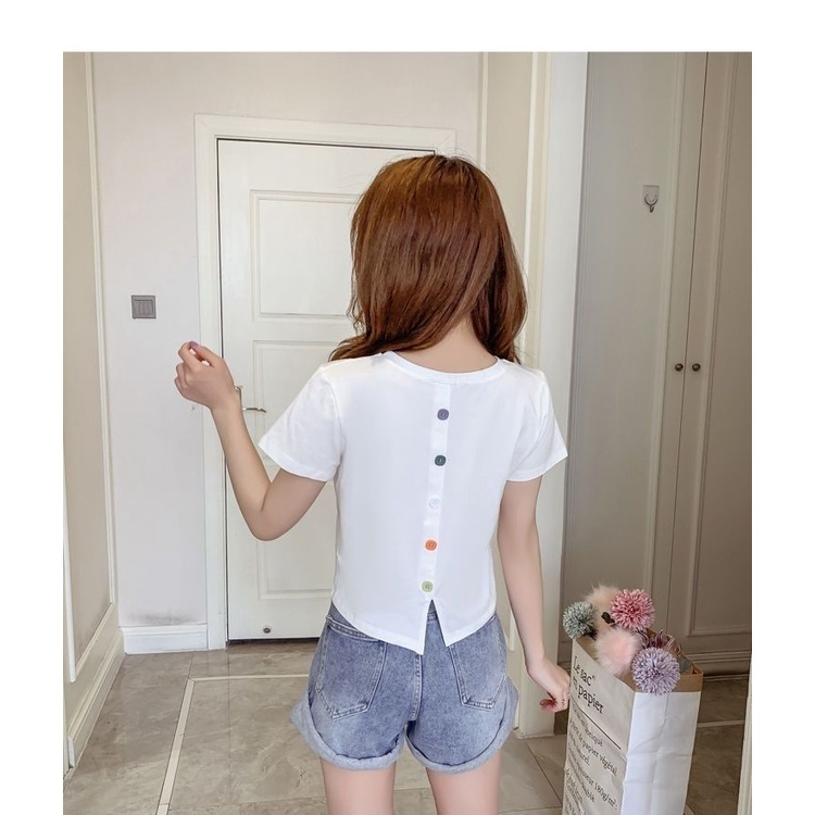 Áo Thun Tay Ngắn Dáng Rộng Thời Trang Mùa Hè Phong Cách Hàn Quốc Cho Nữ