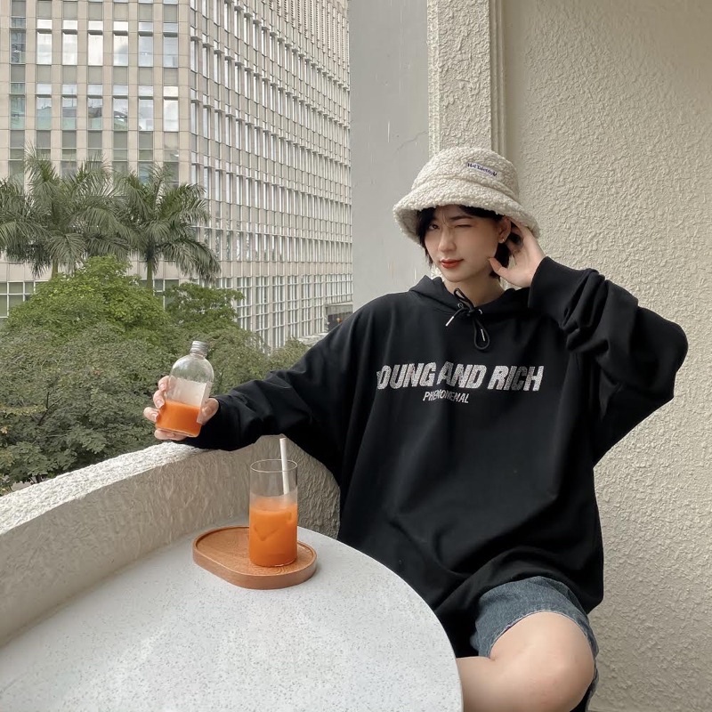 ÁO HOODIE PHENOMENAL - YOUNG AND RICH ( có nón - đính đá )
