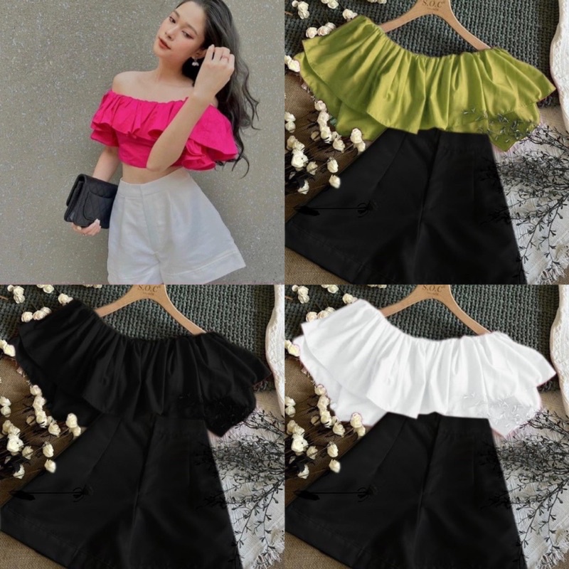 Set áo bẹt vai quần đùi bigsize (55-90kg)