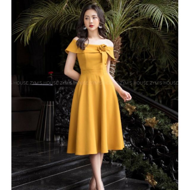 Đầm xòe đi tiệc kèm hoa A500.360