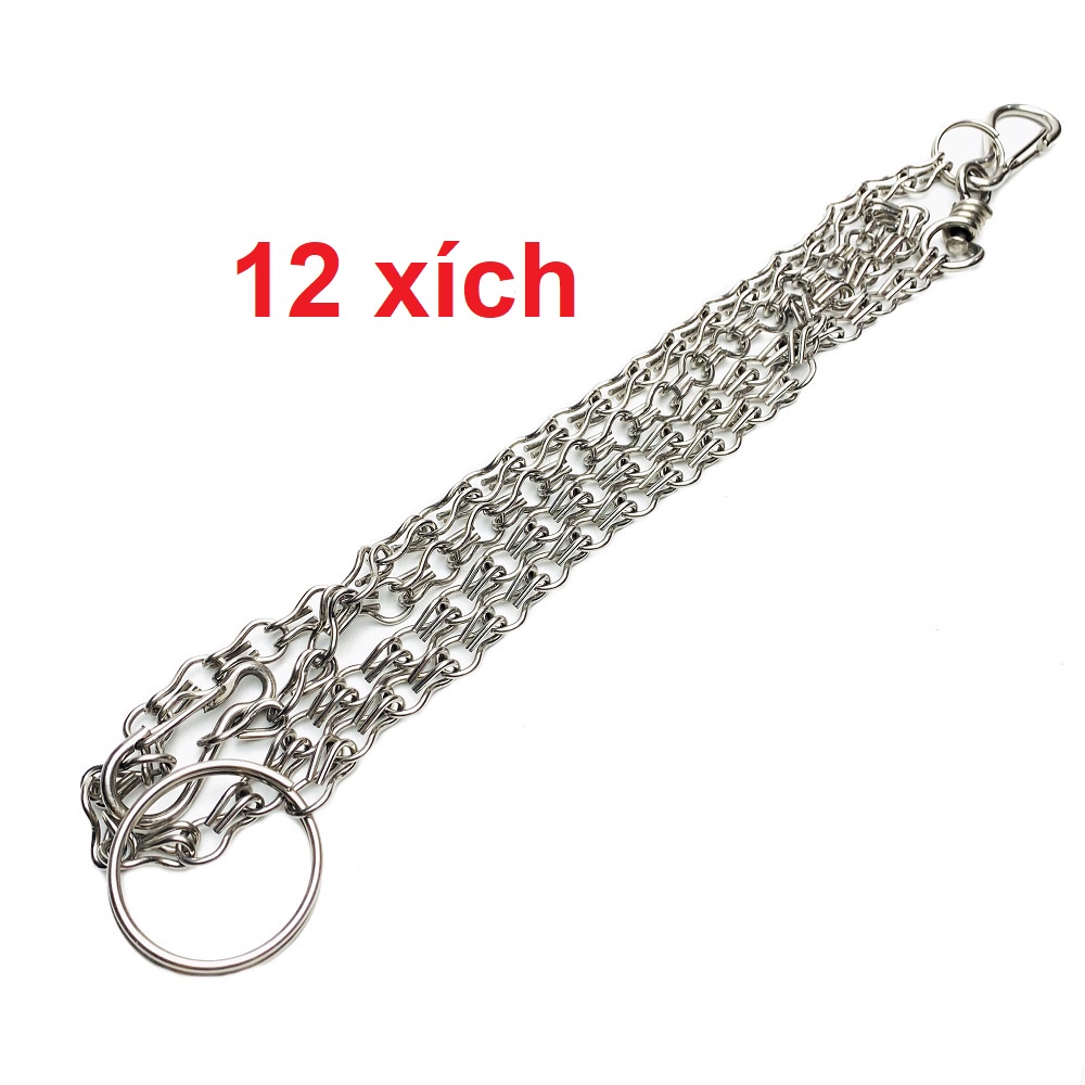 Dây Xích thú cưng inox kèm vòng cổ (Cỡ trung-15kg) 103cm+35cm