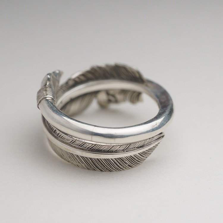 Nhẫn Hở Hình Chiếc Lá/Mũi Tên/Lông Vũ Kiểu retro Nhật Bản Cá Tính Cho Nam