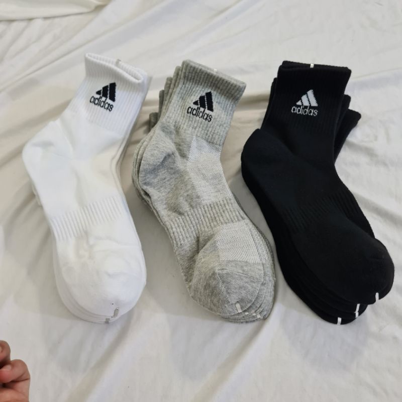 Tất thể thao Adidas cổ trung White/Black/Gray