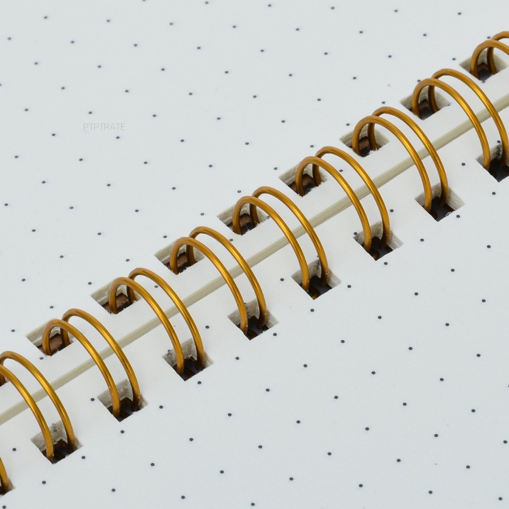 PTPTRATE New Medium A5 Dotted Grid Spiral Notebook Journal Cardboard Soft Cover 100 Pages