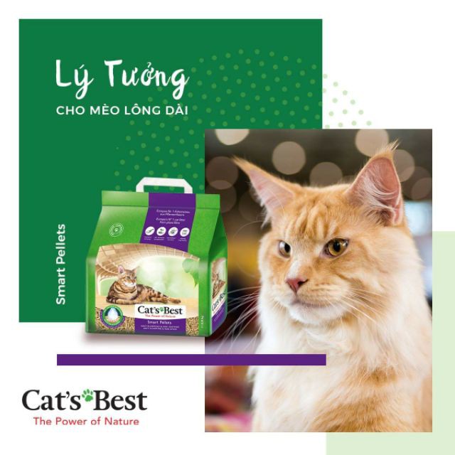 Cát Vệ Sinh Hữu Cơ Vón Cục Cho Mèo Lông Dài Smart Pellets Cat's Best 5L