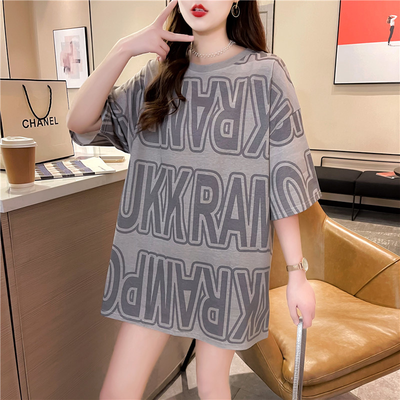 NRVP Áo thun tay ngắn cổ tròn dáng rộng hợp thời trang mùa hè 2021 cho nữ