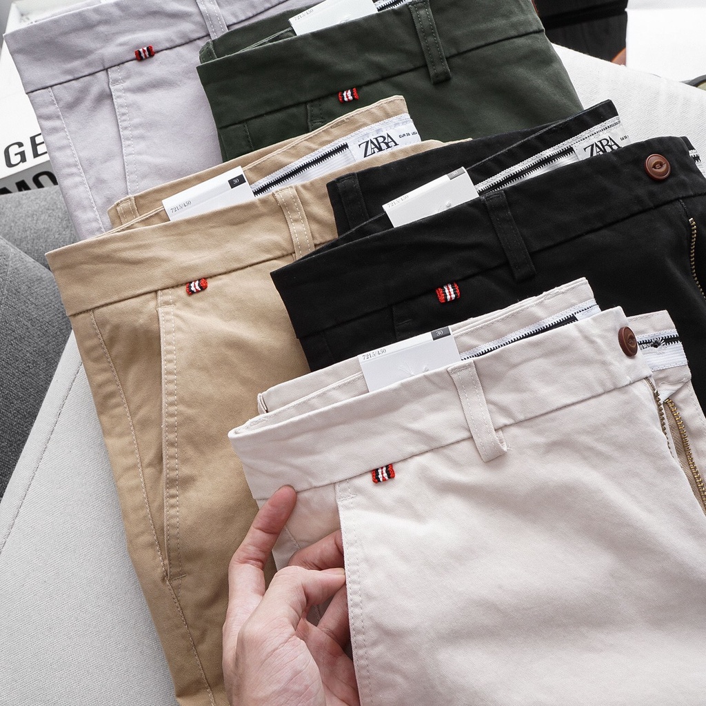 Quần Kaki nam ZA-RA cao cấp form slim-fit co dãn thoải mái
