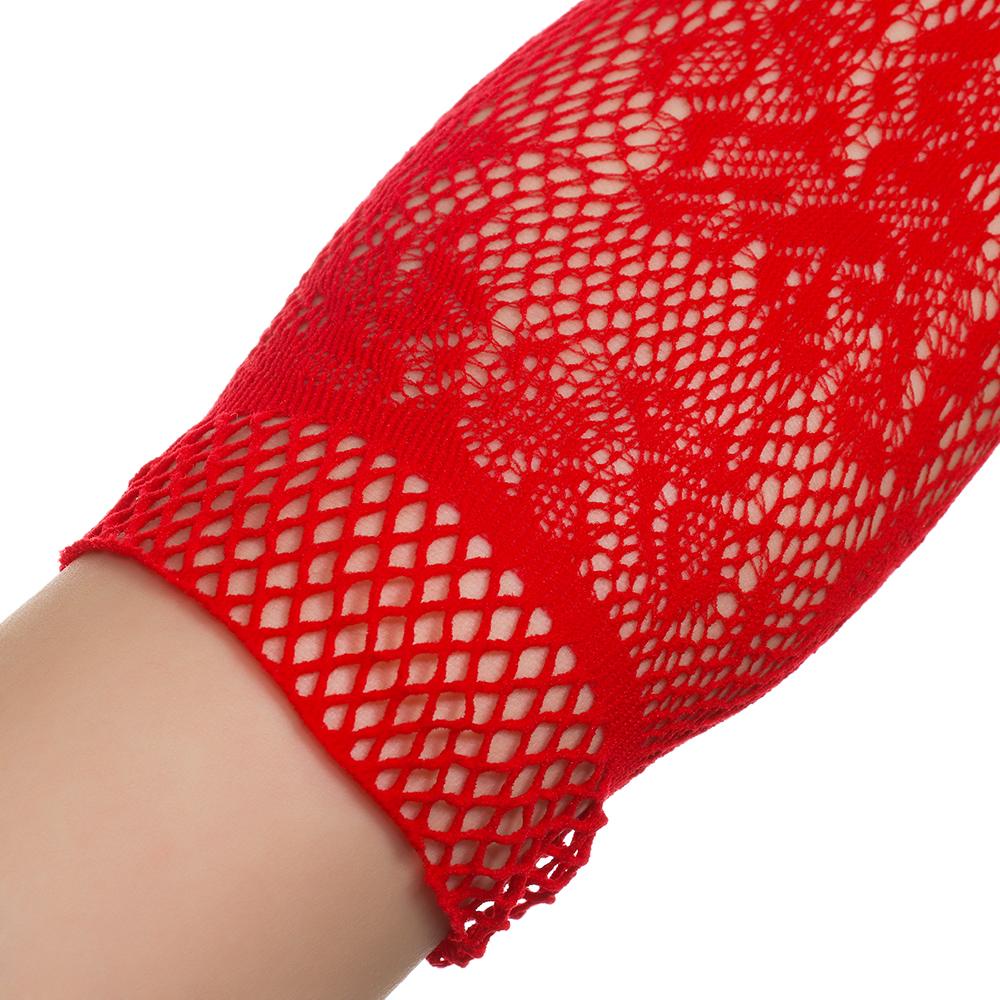 1 Đôi Găng Tay Lưới Co Giãn Gợi Cảm Họa Tiết Hoa Cho Halloween / Giáng Sinh