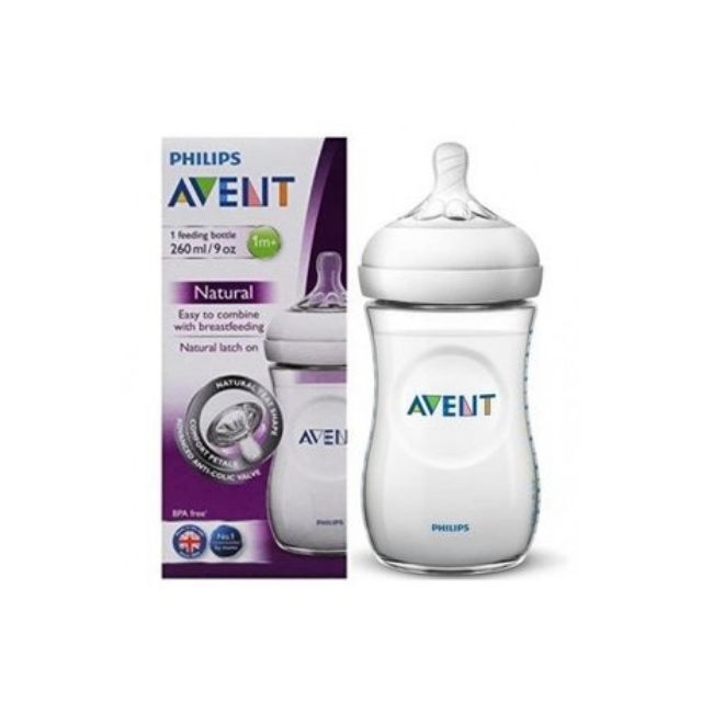 Bình sữa Philips Avent 260 Ml Hộp đơn kèm núm số p