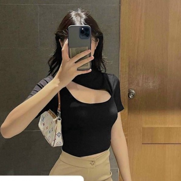 Áo thun body croptop Khoét xéo kiểu hấp dẫn A15