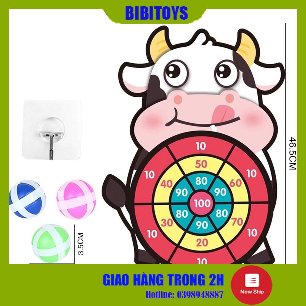 [GÍA SP MỚI] Bảng phi tiêu bóng dính cho bé, bảng ném bóng gai tính điểm hình con vật ngộ nghĩnh tặng kèm 3 trái bóng