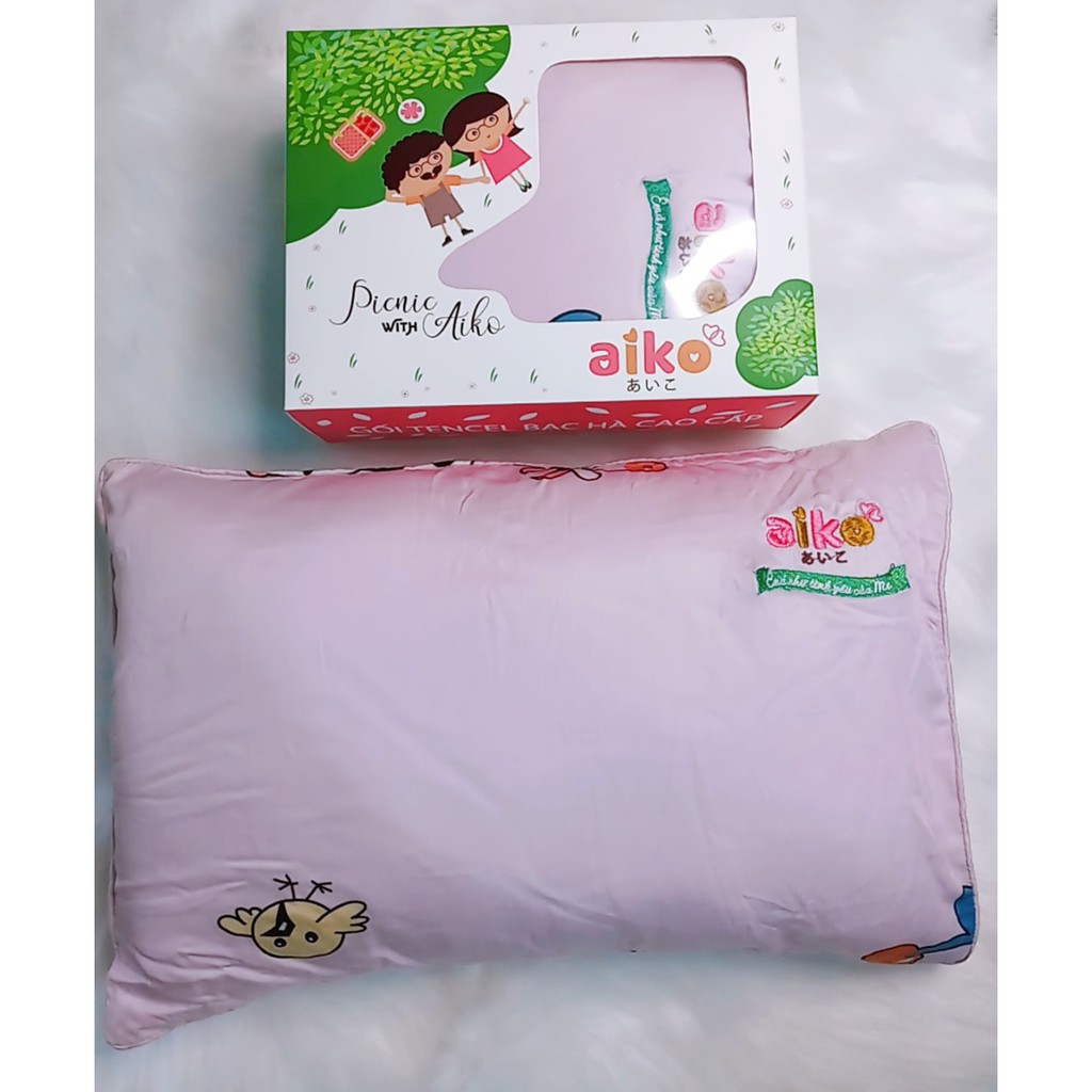 Gối tencel bạc hà cho bé Aiko 30*45cm