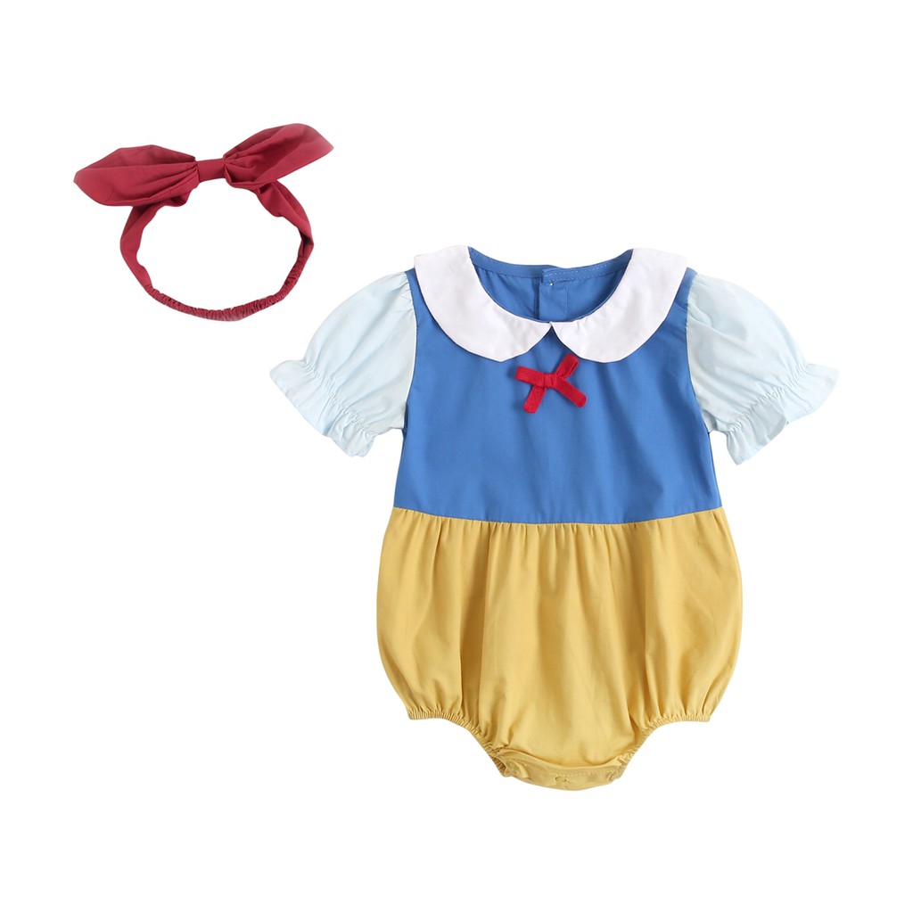 Đồ liền thân kèm băng đô Sanlutoz chất liệu cotton hóa trang thành công chúa thời trang cho bé gái