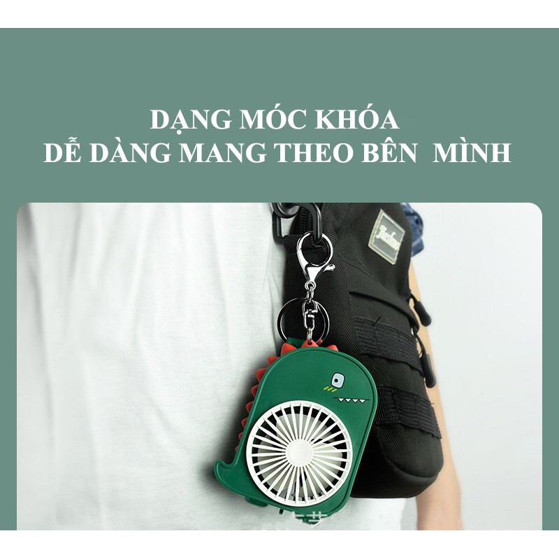 Quạt mini cầm tay tích điện lâu khủng long, quạt mini để bàn hình cute dễ thương COLLEN | BigBuy360 - bigbuy360.vn