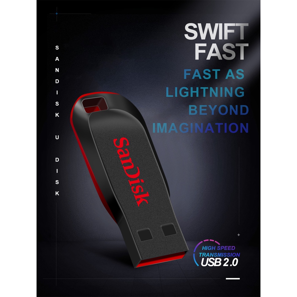 Usb 2.0 SanDisk Cruzer Blade CZ50 256GB 128GB 64GB 32GB 16GB 8GB 4GB