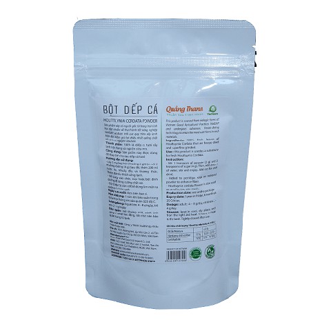 Bột diếp cá hữu cơ sấy lạnh nguyên chất Quảng Thanh (100g) trị trĩ, làm đẹp da, trị mụn, mờ thâm, trắng da, detox cơ thể