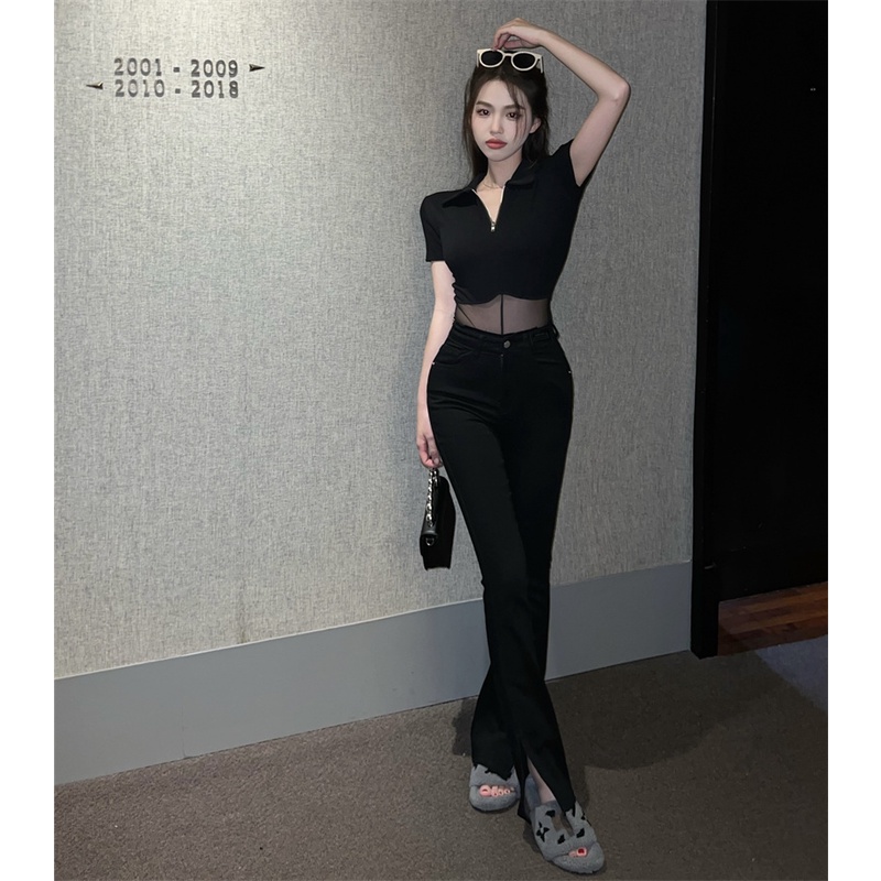 HUANG YOYO Áo Thun Tay Dài Thời Trang Dành Cho Nữ