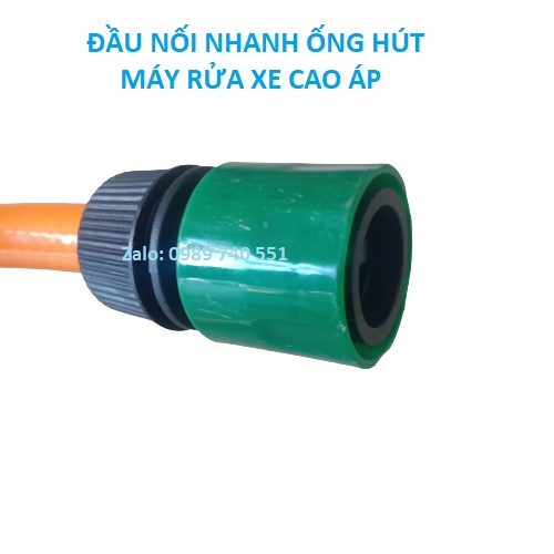 Đầu nối nhanh ống hút máy rửa xe cao áp - đầu xanh