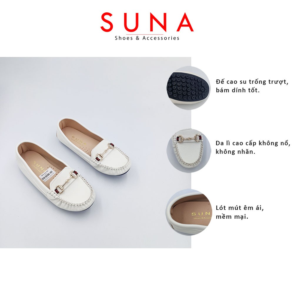 Giày mọi moccasin nữ da lì trẻ trung , năng động SUNA B326 | BigBuy360 - bigbuy360.vn