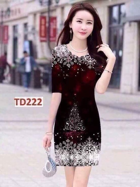 Đầm in hoa 3D cao cấp