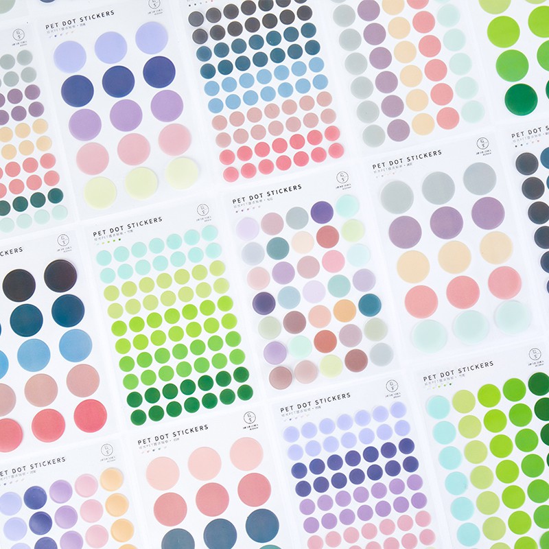Bộ 120 hình dán hình tròn trang trí sổ tay