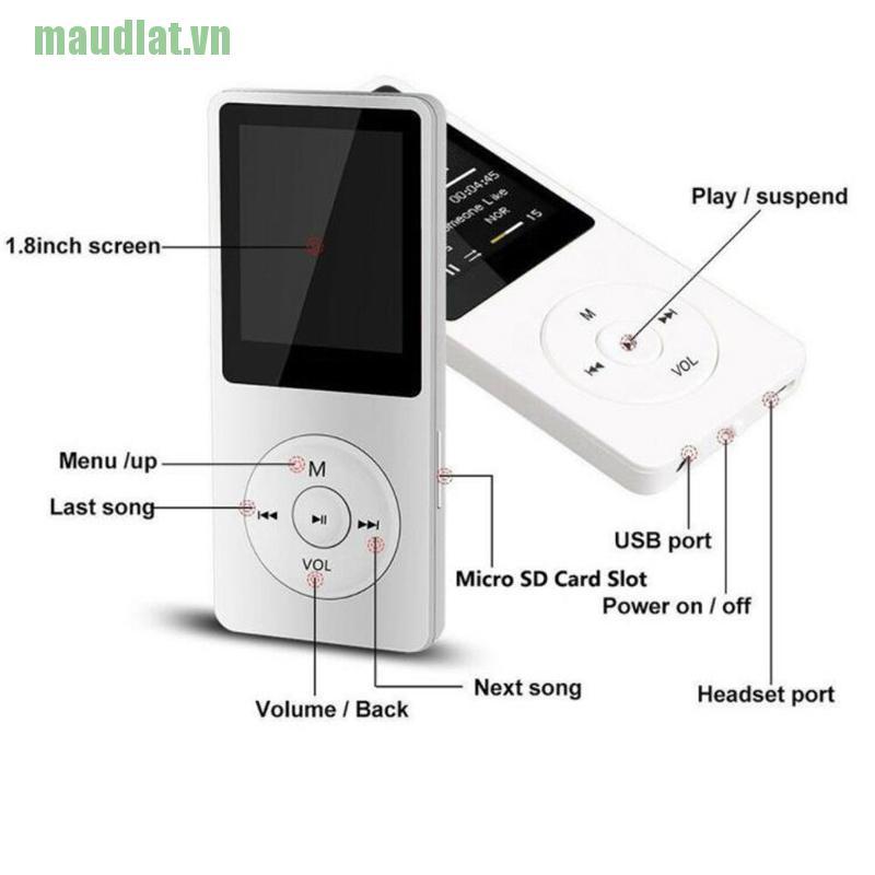 Máy Nghe Nhạc Mp4 Mp3 Mini Màn Hình 1.8 Inch