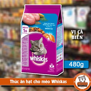 Thức ăn mèo Whiskas vị cá biển túi nhỏ 480g