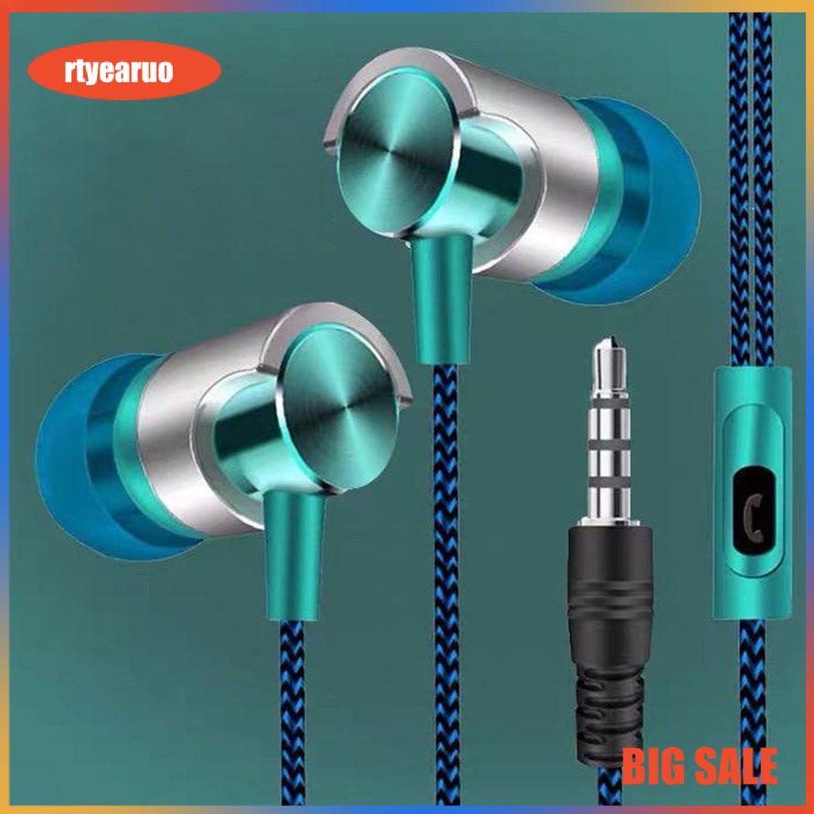 Tai nghe nhét trong tai Cáp nylon Bass nặng Tai nghe chắc chắn có micrô