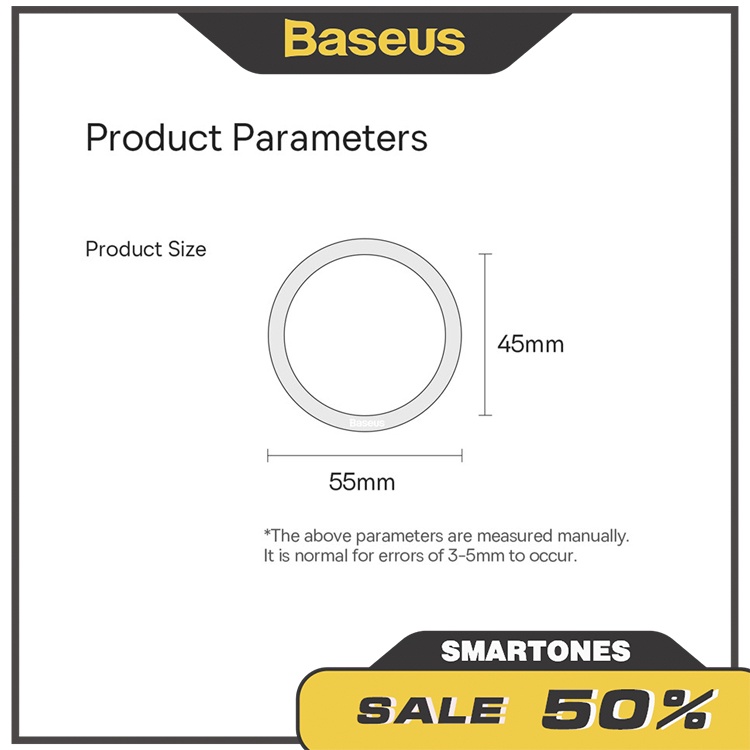 Vòng Kim Loại Từ Tính Baseus Halo Series Magnetic Metal Ring, cung cấp khả năng sạc từ tính cho điện thoại và ốp lưng
