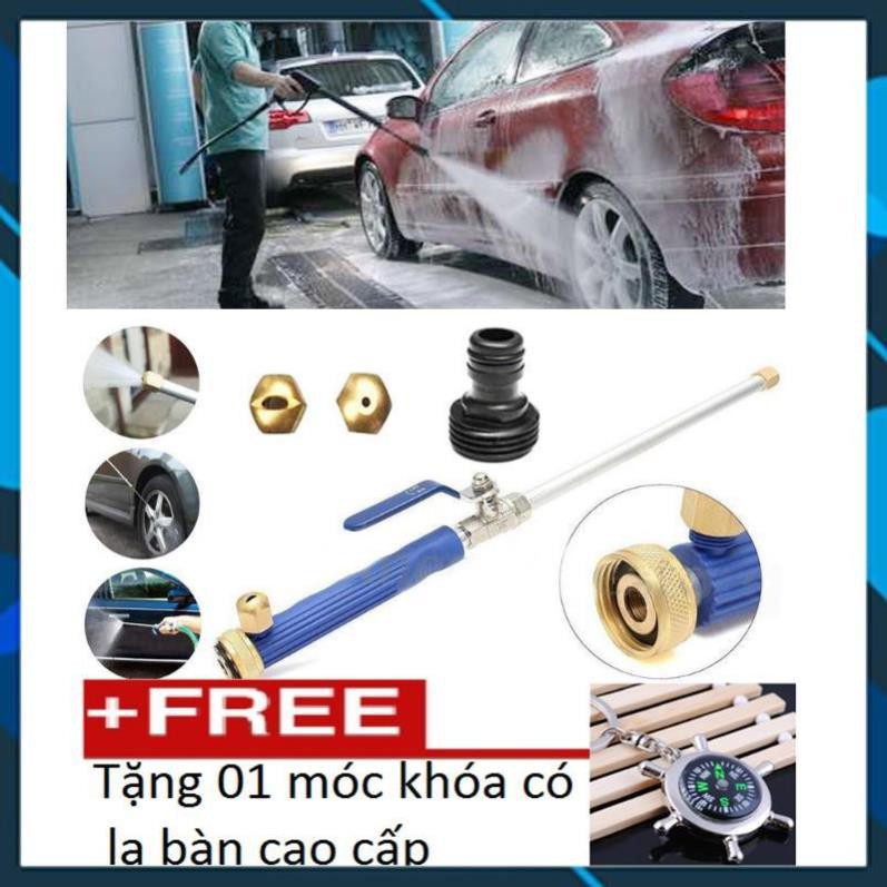 Vòi phun nước 💖FREESHIP💖 🚛 Vòi xịt nước rửa xe áp lực cao ➕🎁 móc khóa có la bàn k 590 206657206590