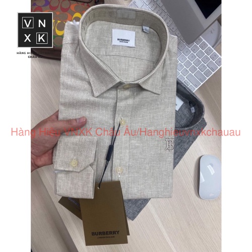 Áo sơ mi tay dài Không Túi Trẻ Trung BURBERRY NÚT XÀ CỪ VẢI SỌC HIẾM 2 MÀU siêu sang hàng xuất xịn Cao Cấp