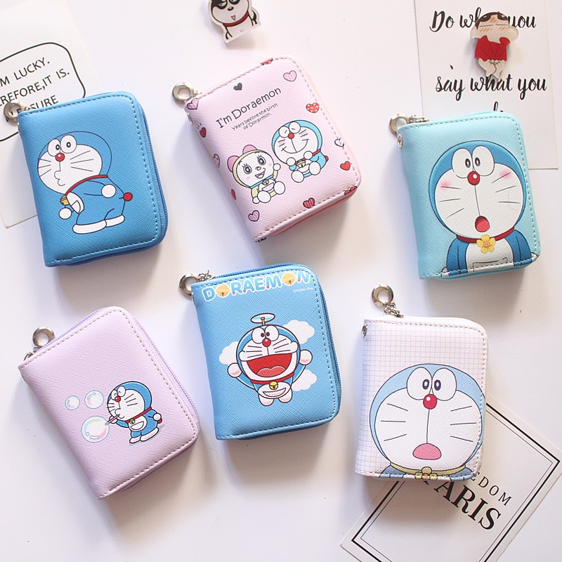 Ví Ngắn Đựng Tiền Xu Có Khóa Kéo Họa Tiết Hoạt Hình Dễ Thương