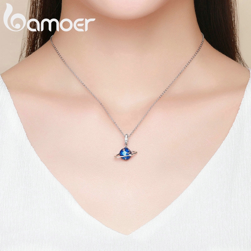 Hạt charm Bamoer hình hành tinh đính đá thiết kế sáng tạo