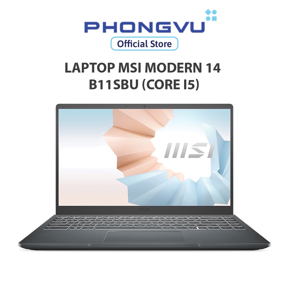 Laptop MSI Modern 14 B11SBU (14" FHD / i5-1155G7 / 8GB / SSD 512GB / Nvidia MX450 / Win 10) - Bảo hành 12 tháng