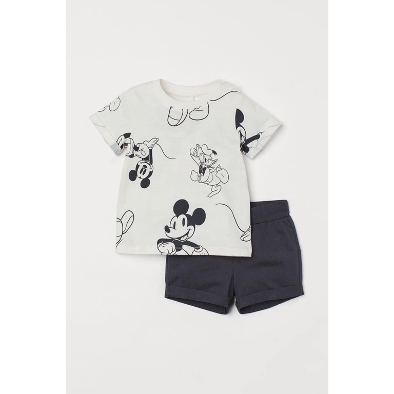 Combo 2 bộ thun cotton mềm mại Mialy Kids hình in Mickey cho bé (9-23kg) - Chất co dãn, mát mẻ