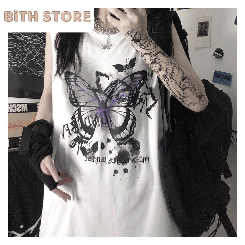 Áo thun ba lỗ nam nữ in hình con bướm siêu ngầu, tanktop Unisex cá tính Bavy Official