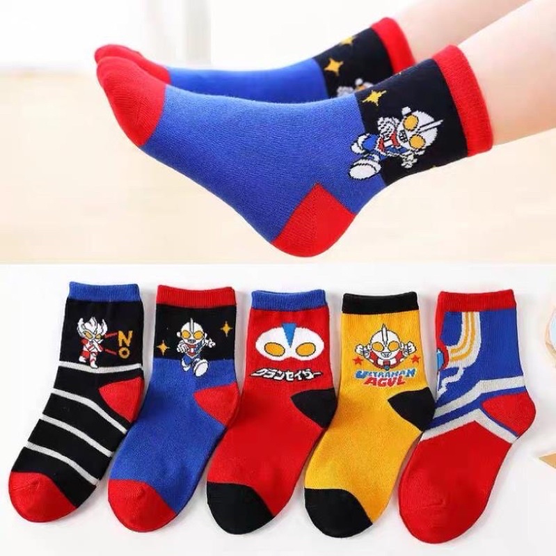Set 10 Đôi Tất Cho Bé , Tất Siêu Nhân Cổ Cao Bé 1- 12 tuổi