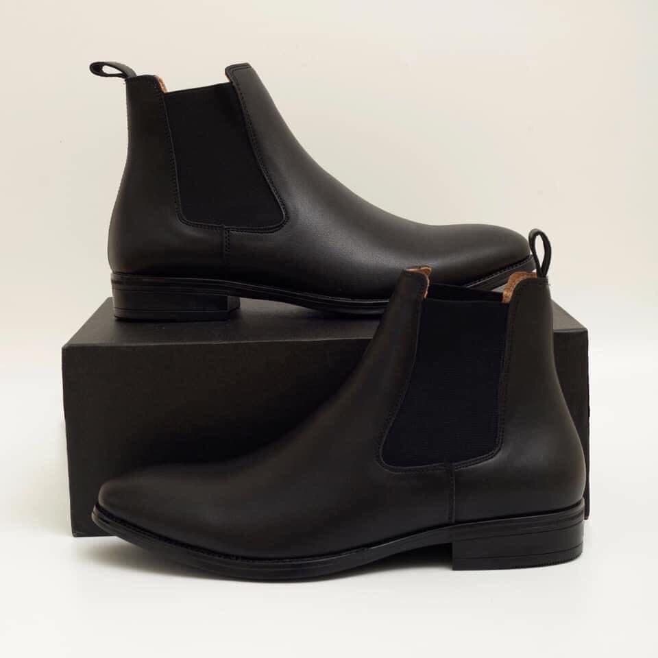 Giày Chelsea Boots Nam da bò đế cao su đúc - Boots cho nam dễ phối đồ tăng chiều cao, giày cao cổ nam da bò