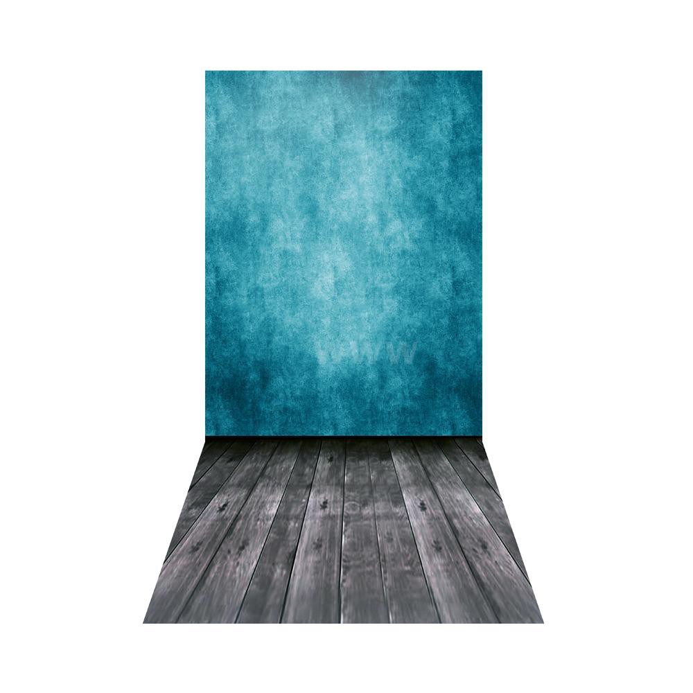 Andoer 1.5 * 3m/4.9 * 9.8ft Video Studio Photo Backdrop Background Digital Printed Blue Classic Wall Wooden Floor Pattern for Teenager Adult Kid Children Portrait Photography