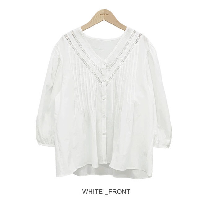 Áo Nữ Tay Lửng Cổ Chữ V Phối Ren Thời Trang Mùa Hè Mới