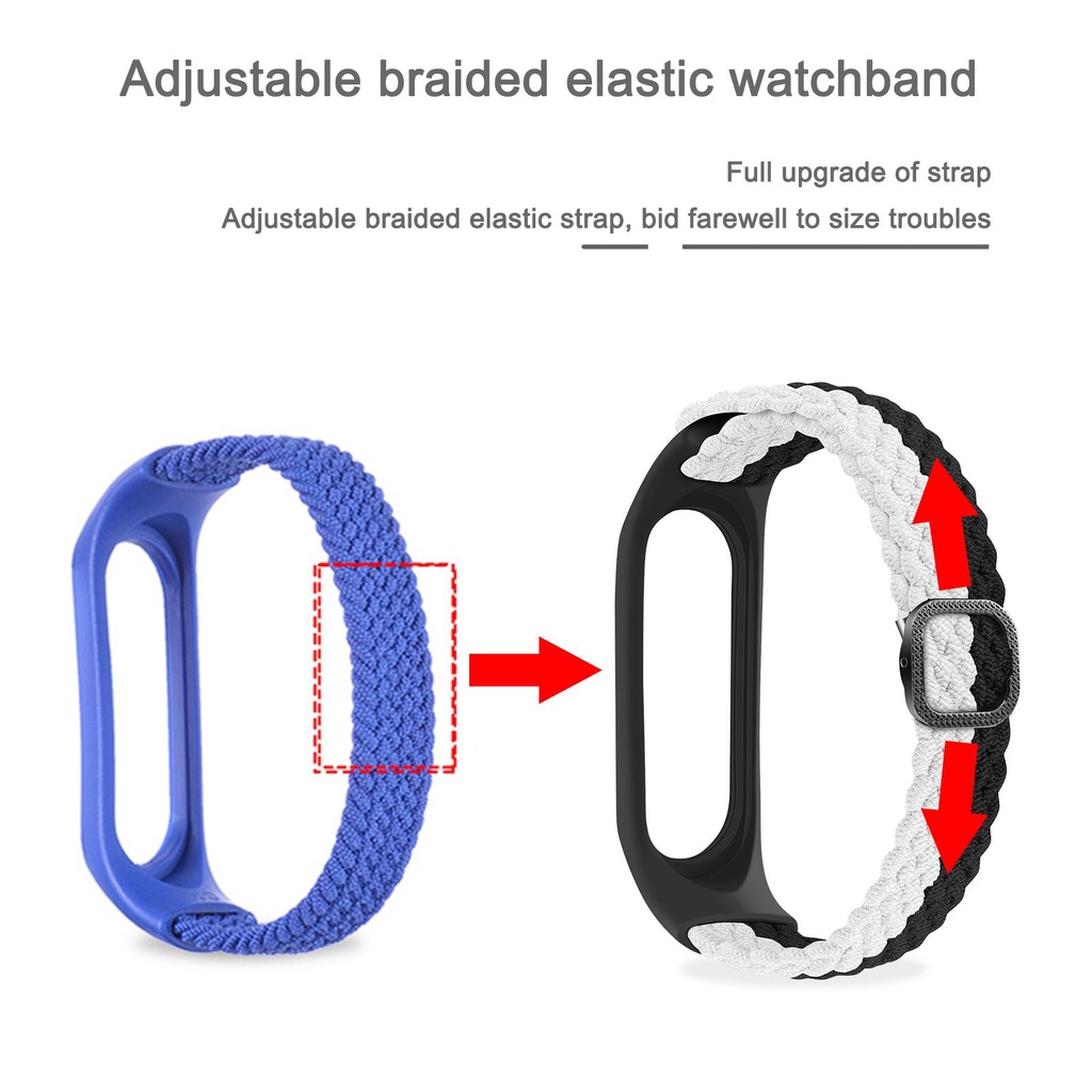 Dây Đeo Tay Thay Thế Bằng Nylon Co Giãn Điều Chỉnh Được Cho Xiaomi MiBand 5 6