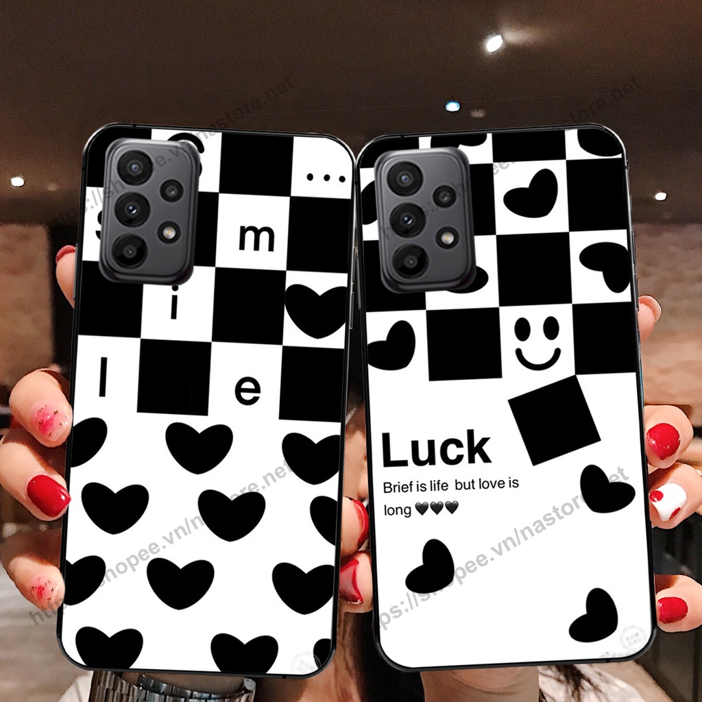 Ốp lưng Samsung A13 / A23 / A33 / A53 / A73 trái tim họa tiết caro, mikey họa tiết beabrick kaws cute