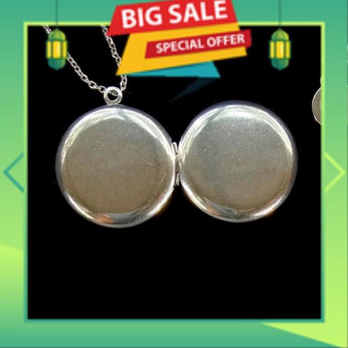 Mặt dây chuyền lồng gắn ảnh Titanium (thép không gỉ) tròn vành vạnh 27mm, có kèm dây 60cm