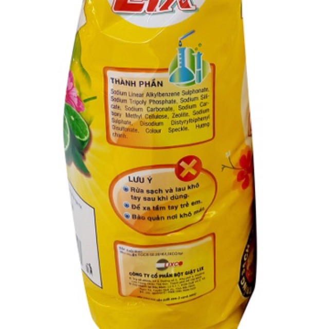 Bột giặt Lix hương Chanh - 5.5kg-6kg (Tặng nước Rửa 1.4 kg)