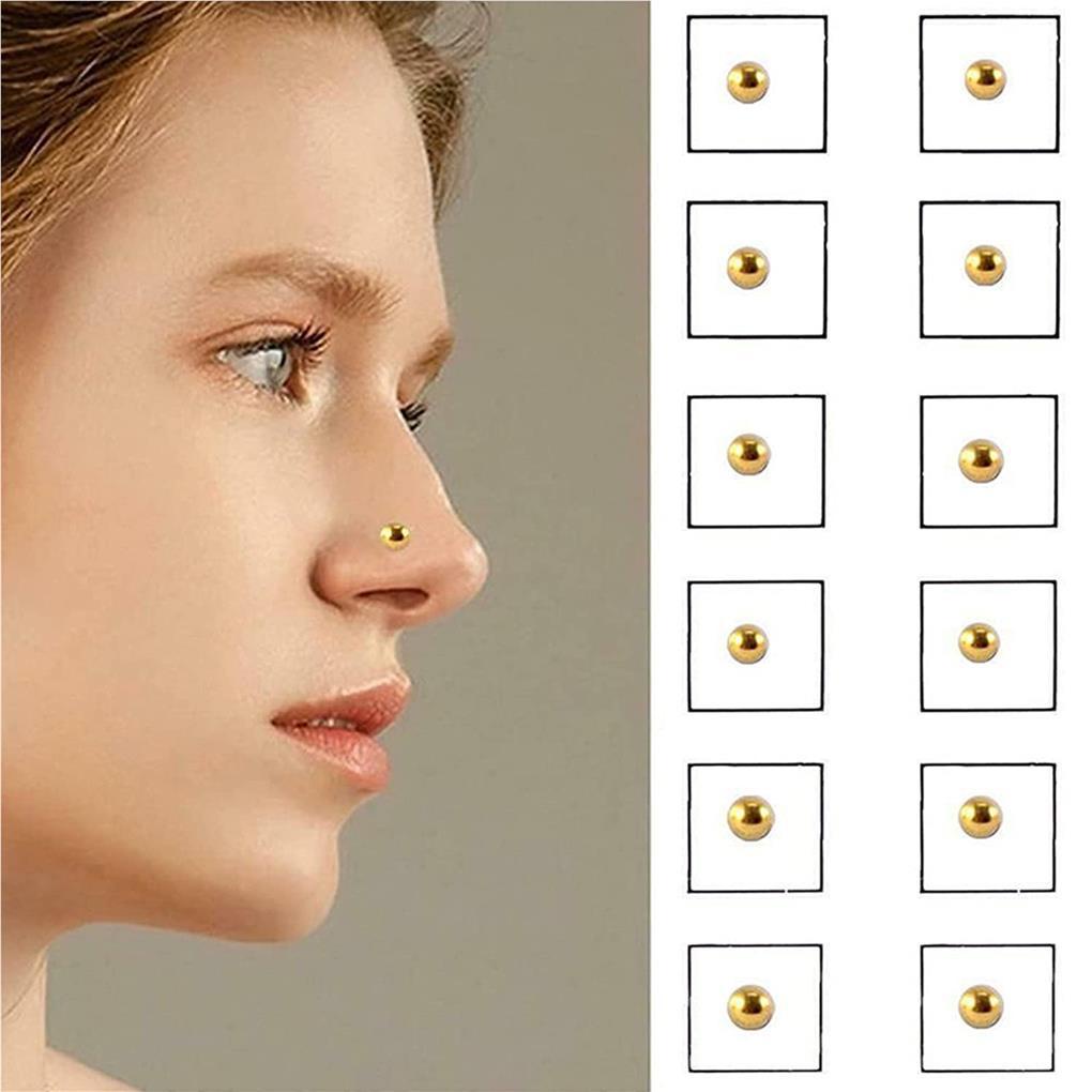 Set 12 Khuyên Mũi Không Cần Khoan Lỗ Kiểu Dáng Ngọt Ngào