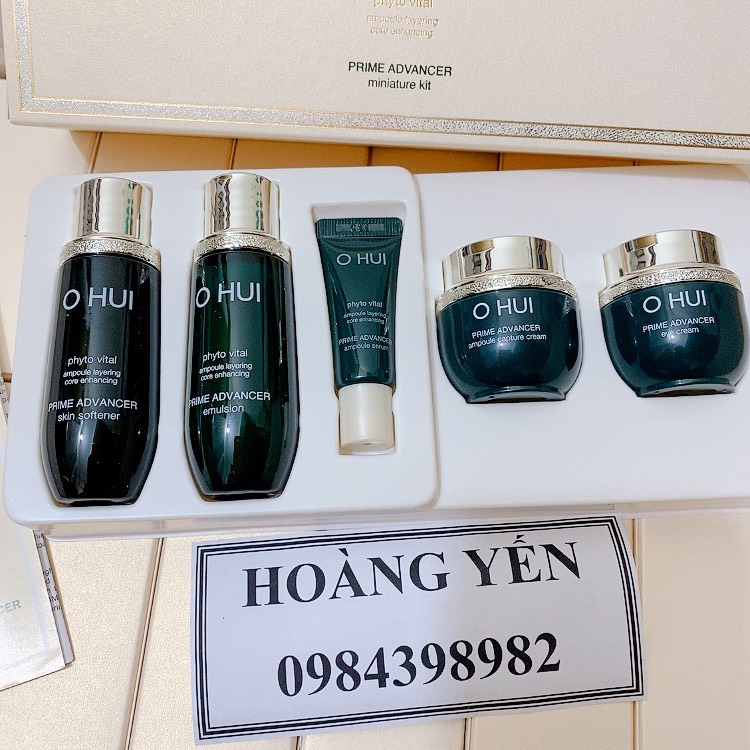 [XẢ KHO] Set Ohui xanh Prime Advanced dưỡng căng bóng trẻ hoá da 5 sp Hàn Quốc, DATE 2024