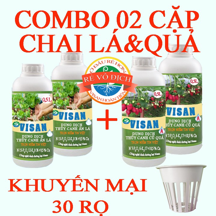COMBO 1 CẶP LÁ + 1 CẶP QUẢ - MỖI CẶP PHA 250 LÍT 1000 PPM